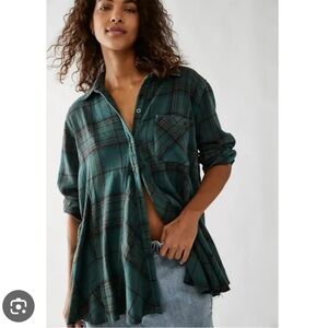 Free People We the Free Kalli Plaid buttondown